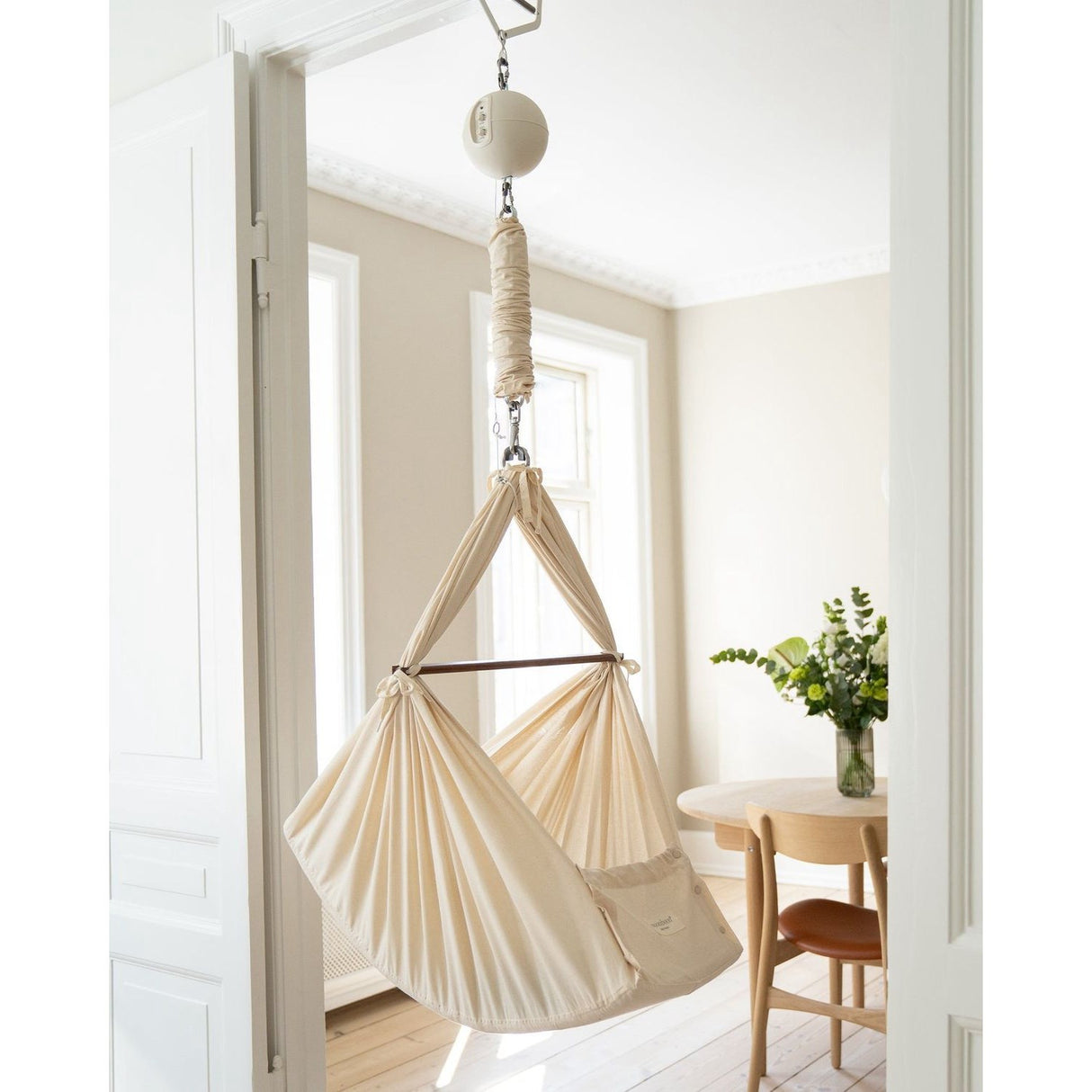 Moonboon Nature Hammock, Cream White Motor Essential Bundle - Baby Hammock