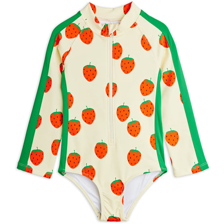 Mini Rodini Off-white Strawberries AOP Ls Uv Baddräkt