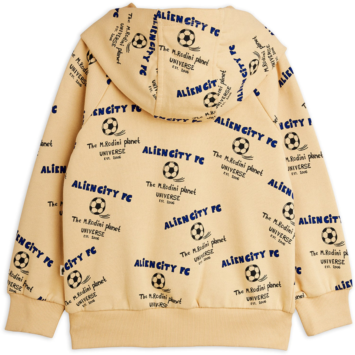 Mini Rodini Beige Alien City Fc AOP Zip Hoodies
