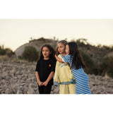 Mini Rodini Blue Ritzratz Patch Rib Stickad Stripe Ss Klänning