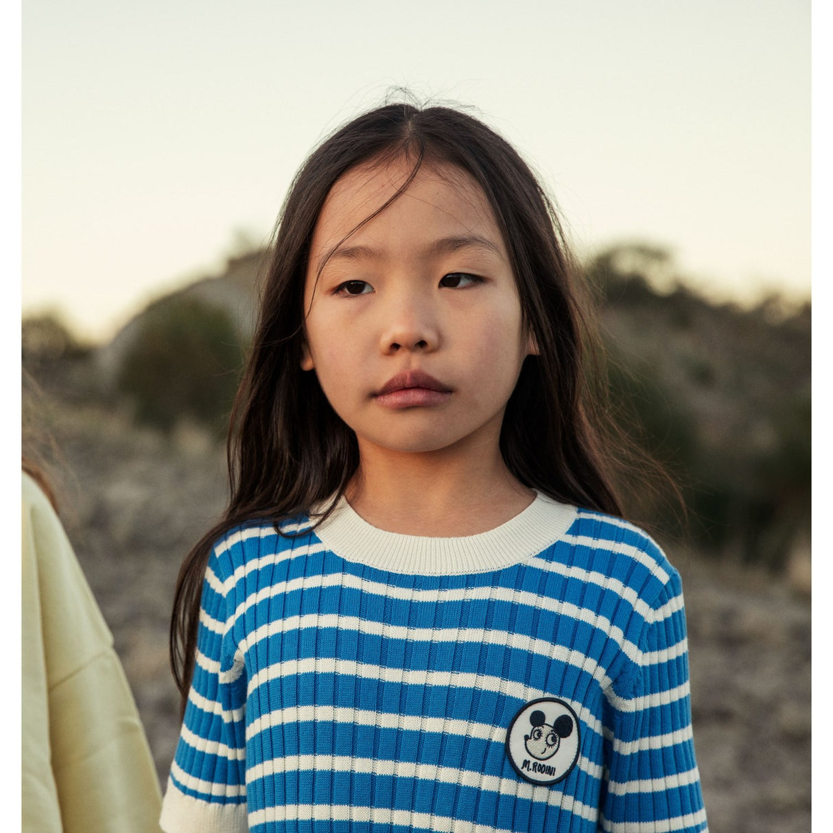 Mini Rodini Blue Ritzratz Patch Rib Stickad Stripe Ss Klänning