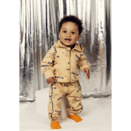 Mini Rodini Beige Alien City Fc AOP Sweatpants