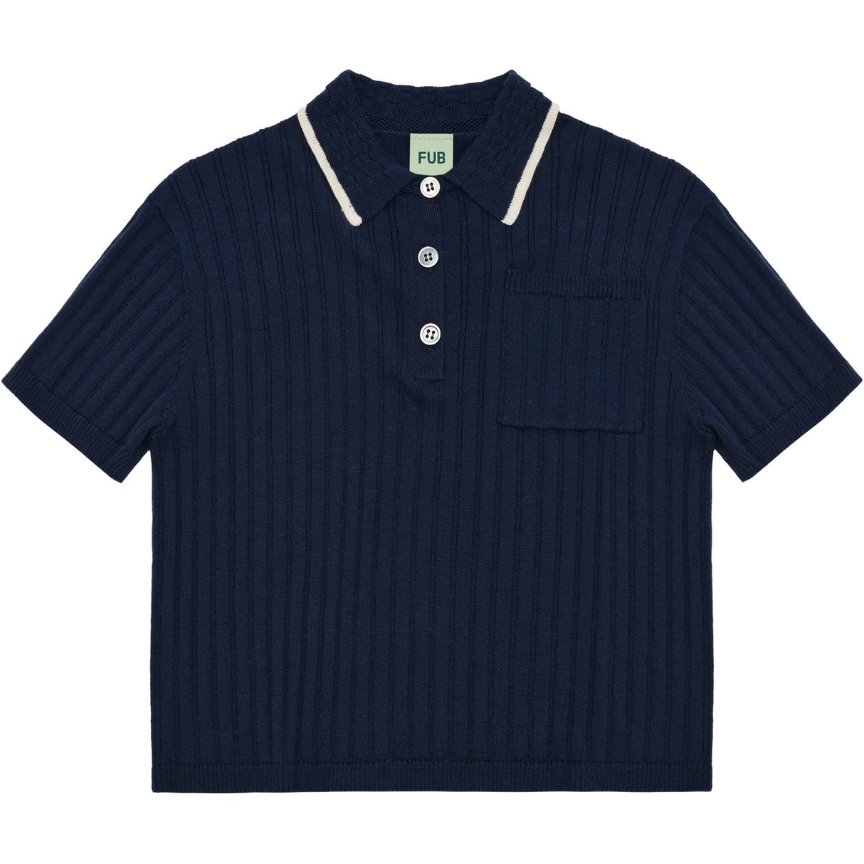 FUB Dark Navy Rib Pikétröja