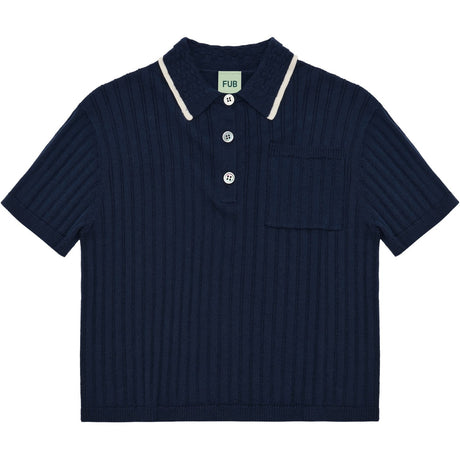 FUB Dark Navy Rib Pikétröja