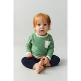 FUB Ecru/Pine Striped Crew