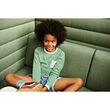 FUB Ecru/Pine Striped Crew