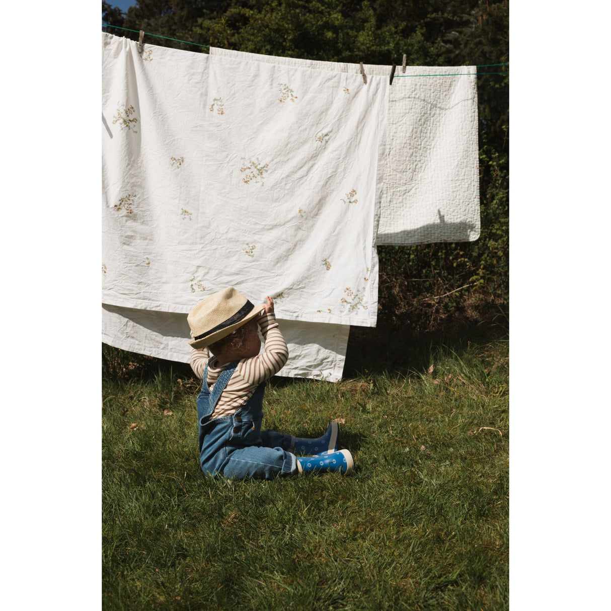 Petit Piao Light Blue Denim PPElm Denim Overalls