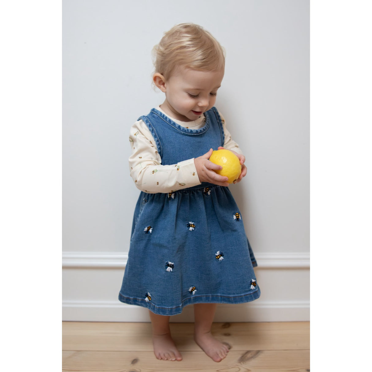 Petit Piao Light Blue Denim Emb Ppjubii S_L Denim Klänning