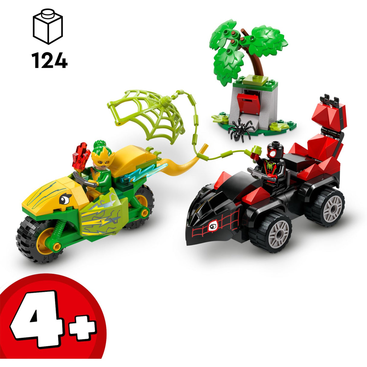 LEGO® Spidey - Spin Och Electros Jagt I Dinosaurkøretøjer 11198