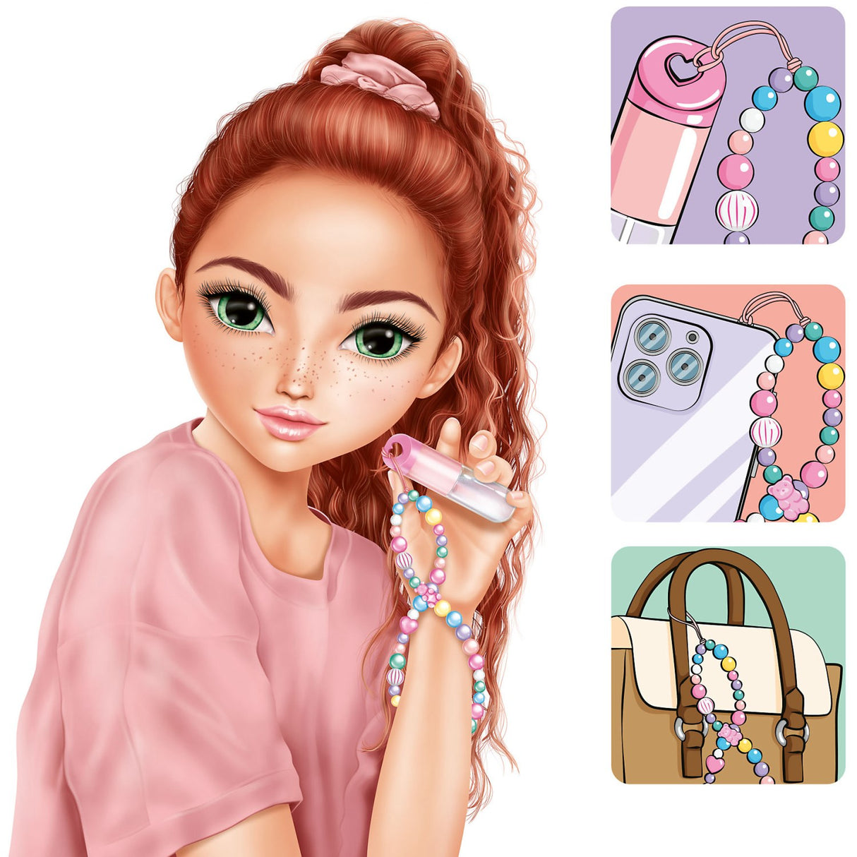 TOPModel Candy Glam Läppglans Och Perlekæde Sett