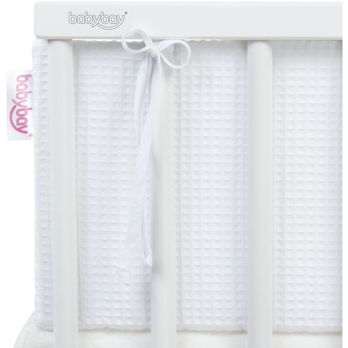 babybay® White Säng Bumper Waffle Piqué Honeycomb