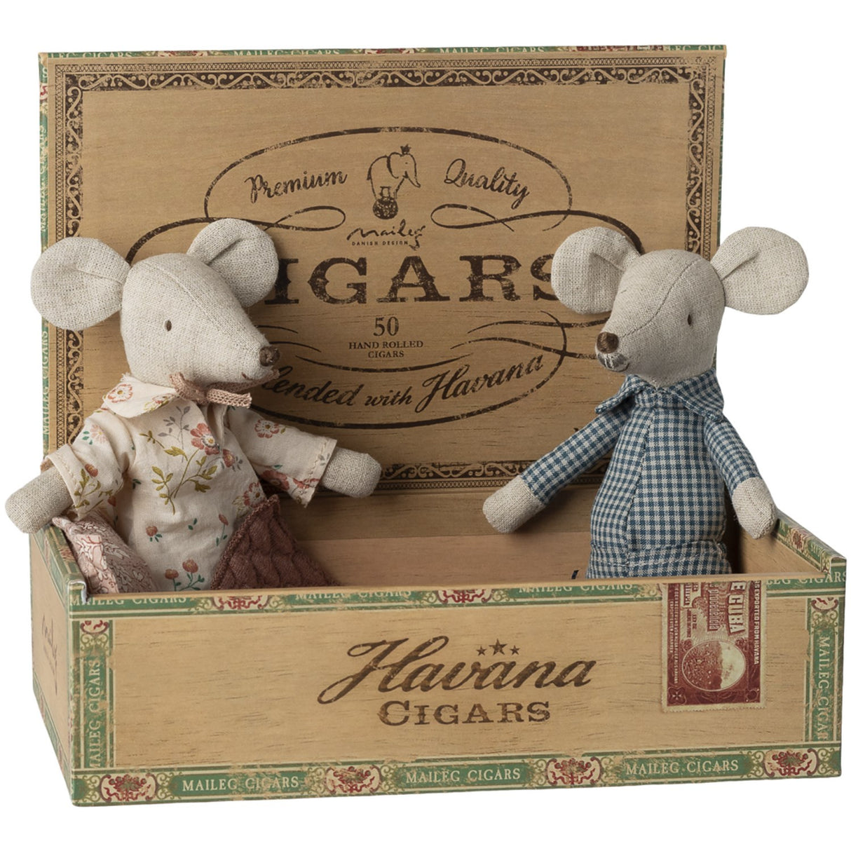 Maileg Bedstemor Och -far Mus I Cigaræske