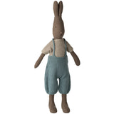 Maileg Kanin, Størrelse 3 - Brun - Stickad Blue Och Overall