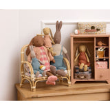 Maileg Kanin, Størrelse 3 - Brun - Stickad Blue Och Overall