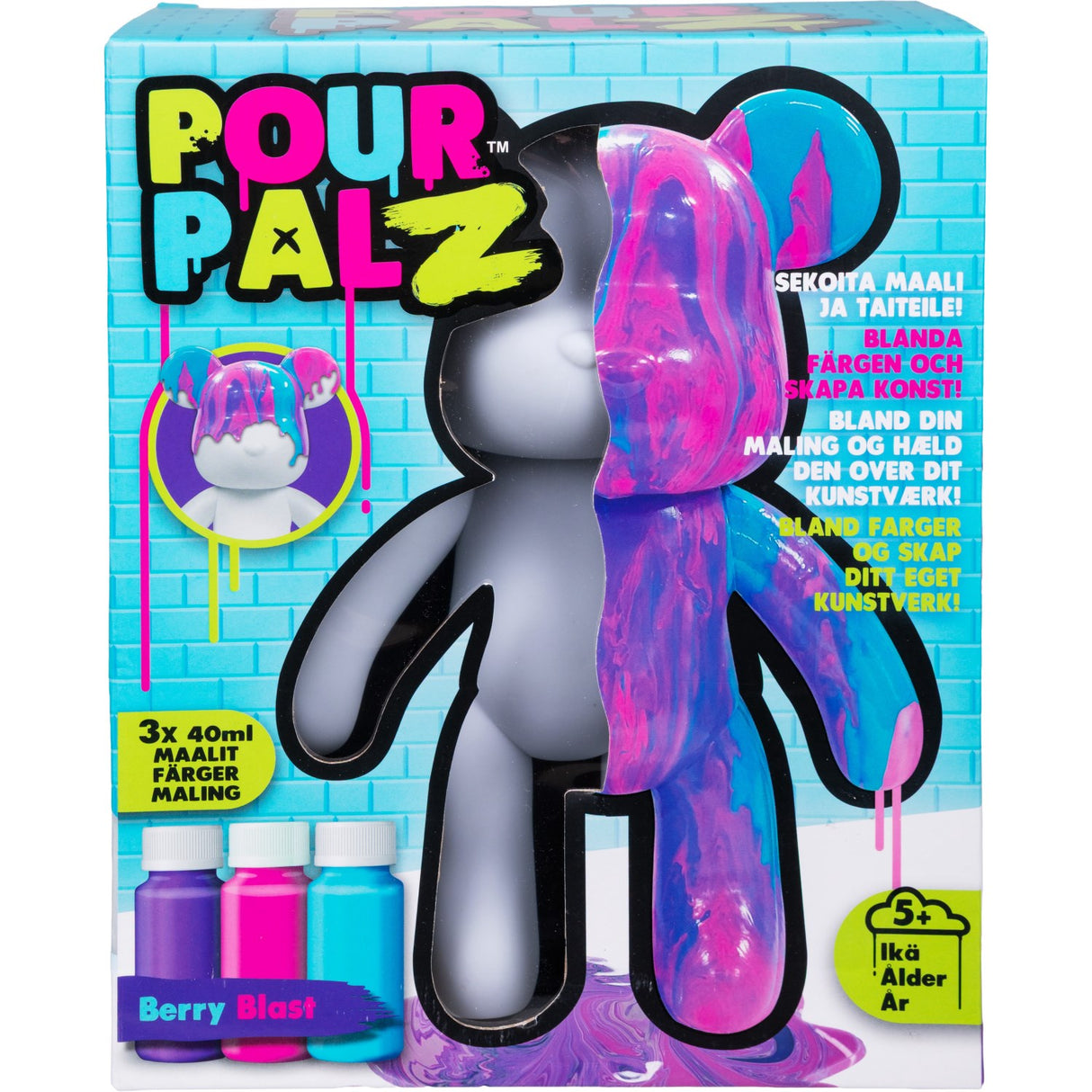 Pour Palz Diy Paint Bear Berry Blast