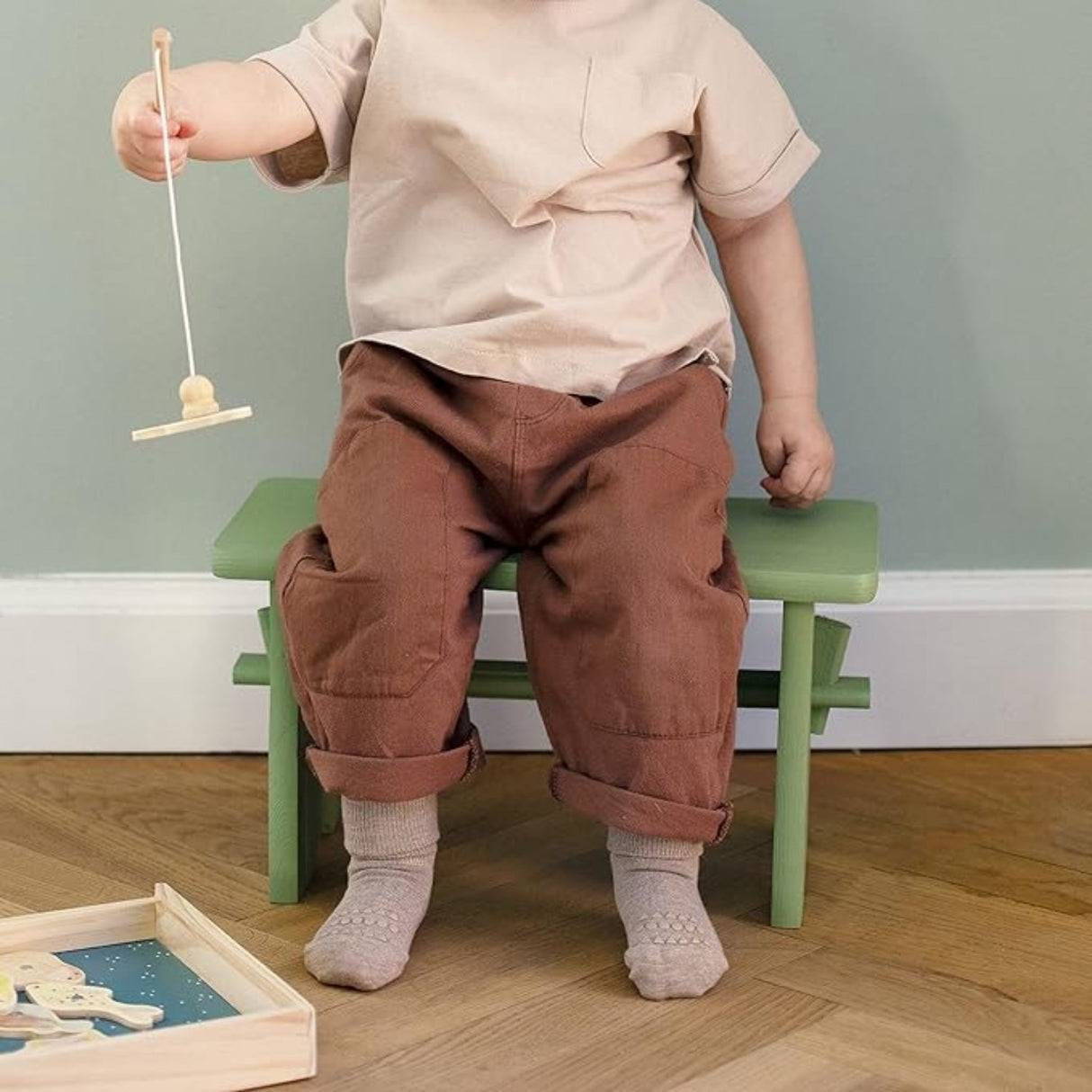 GObabyGO Bamboo Strumpor Antislip Sand