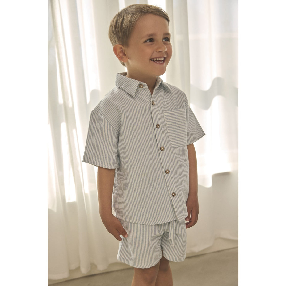 En Fant Citadel Skjorta Ss Muslin Stripe