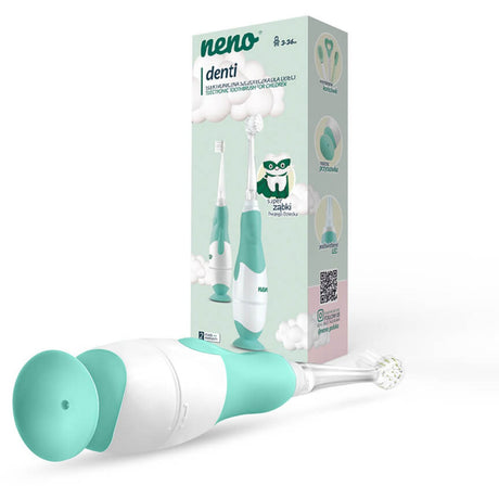 Neno Hvid, Grøn Elektrisk Tandborste Denti Til Børn M. 4 Børstehoveder