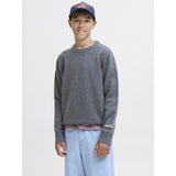 Jack & Jones Junior Dark Grey Melange Jornorrebro Stickad Crew Neck Ln Jnr