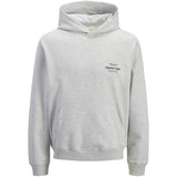 Jack & Jones Junior White Melange Jornorrebro Typo Back Sweat Huva Sn Jnr