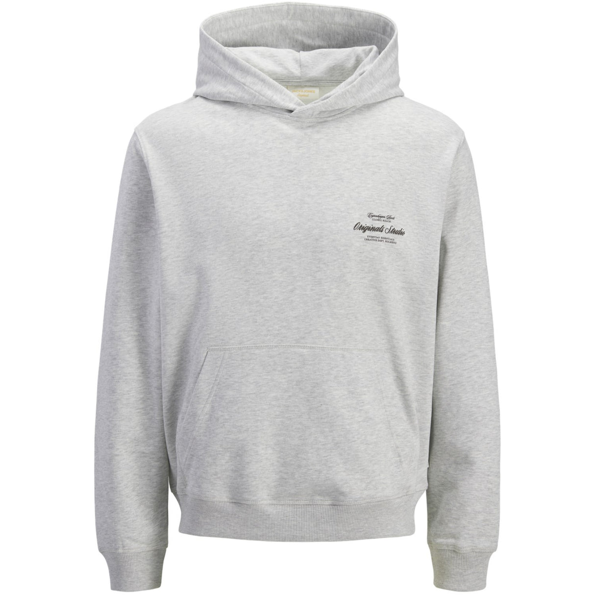 Jack & Jones Junior White Melange Jornorrebro Typo Back Sweat Huva Sn Jnr