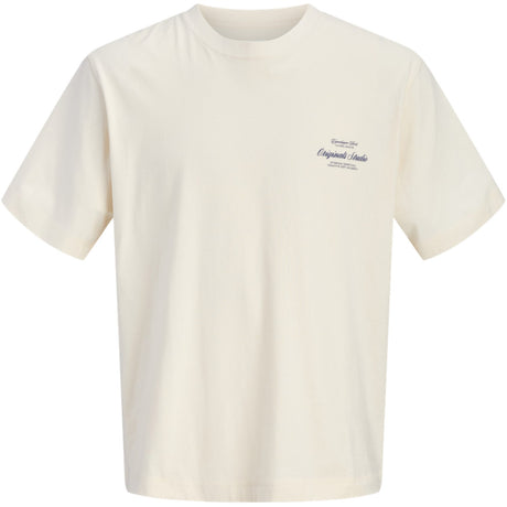 Jack & Jones Junior Antique White Jornorrebro Typo T-Shirt Ss Crew Neck Sn Jnr