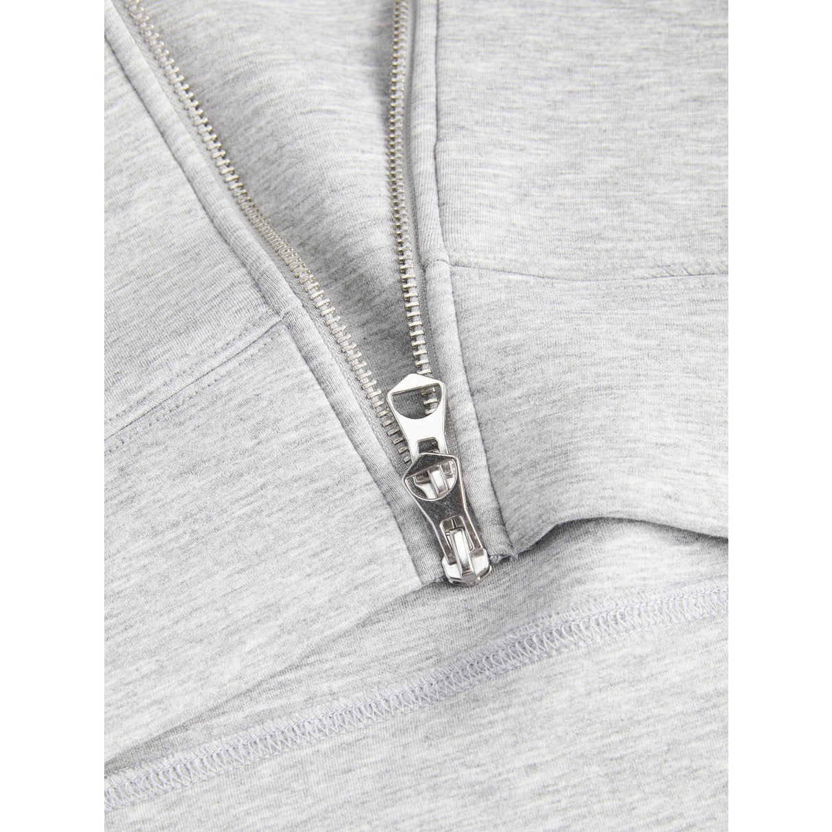 Jack & Jones Junior Light Grey Melange Jcolegacy Sweat Scuba Zip Huva Sn Jnr