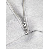 Jack & Jones Junior Light Grey Melange Jcolegacy Sweat Scuba Zip Huva Sn Jnr