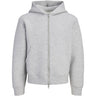 Jack & Jones Junior Light Grey Melange Jcolegacy Sweat Scuba Zip Huva Sn Jnr