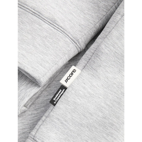 Jack & Jones Junior Light Grey Melange Jcolegacy Sweat Scuba Zip Huva Sn Jnr