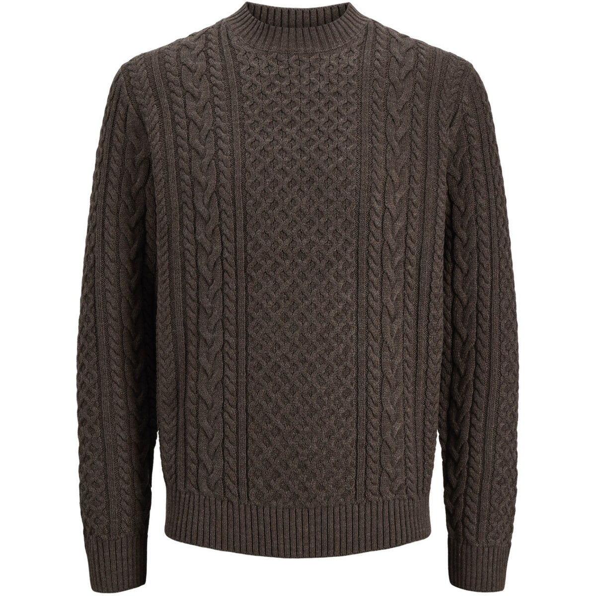 Jack & Jones Junior Ganache Melange Jprblucallum Cable Stickad Crew Neck Jnr