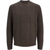Jack & Jones Junior Ganache Melange Jprblucallum Cable Stickad Crew Neck Jnr