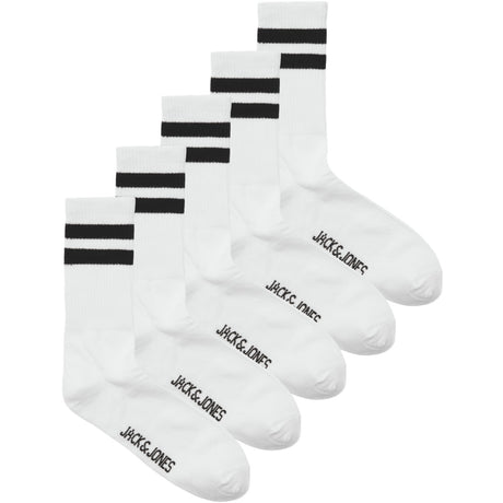 Jack & Jones Junior White Jactravis Tennis Strumpor 5 Pack Jnr