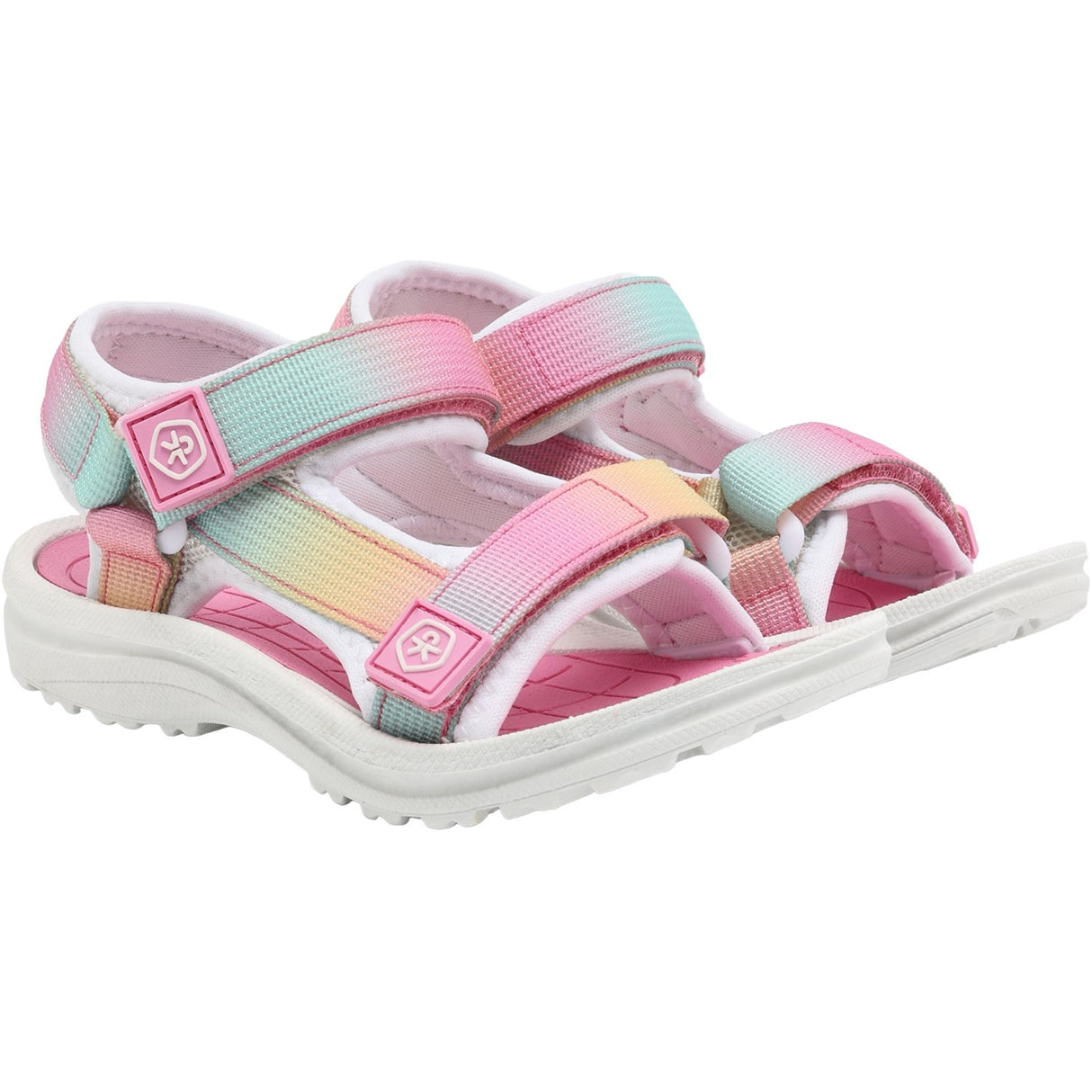 Color Kids Begonia Pink Colorblock Sandaler M/ Kardborreband