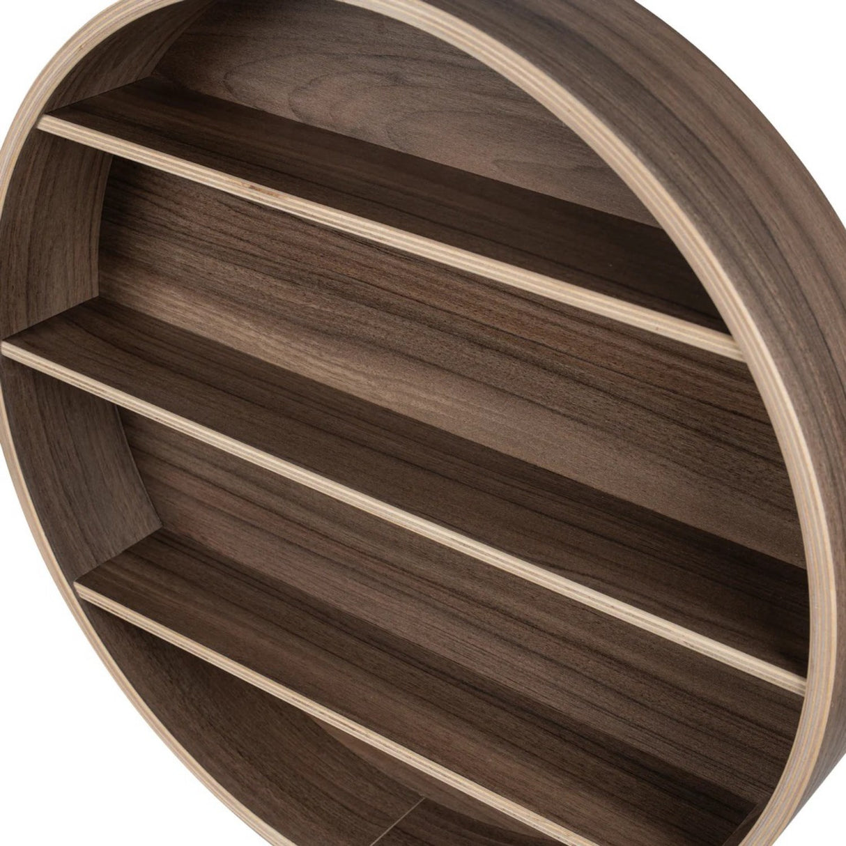 Curve Lab Walnut Round Hylla