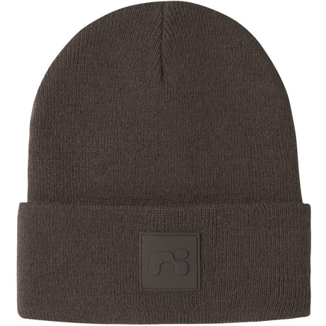 Name It Seal Brown Nknmalik Stickad Beanie Badge1