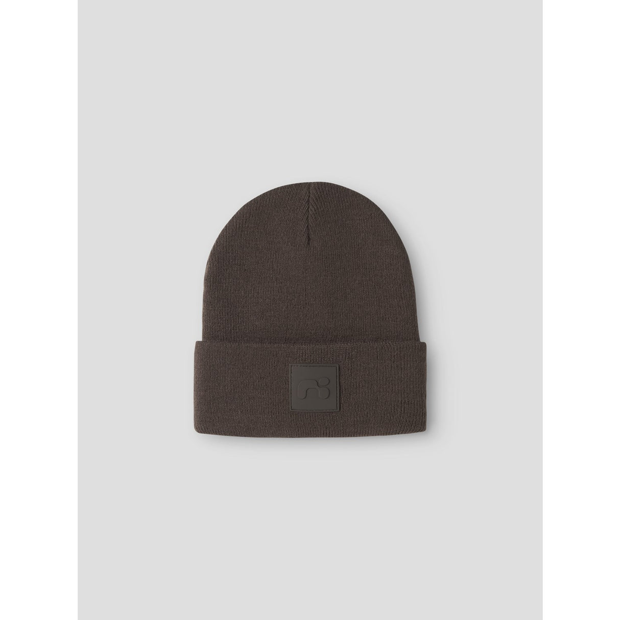 Name It Seal Brown Nknmalik Stickad Beanie Badge1
