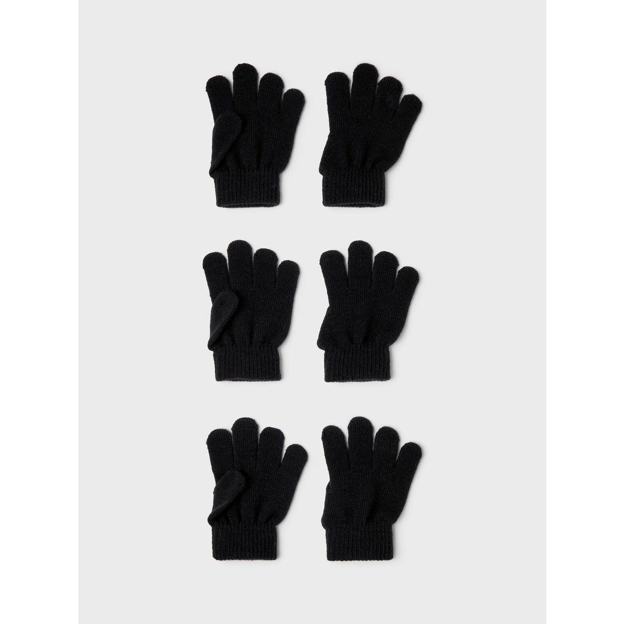 Name It Black Nmnmagic Stickad Handskar 3P