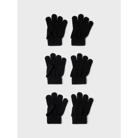 Name It Black Nmnmagic Stickad Handskar 3P