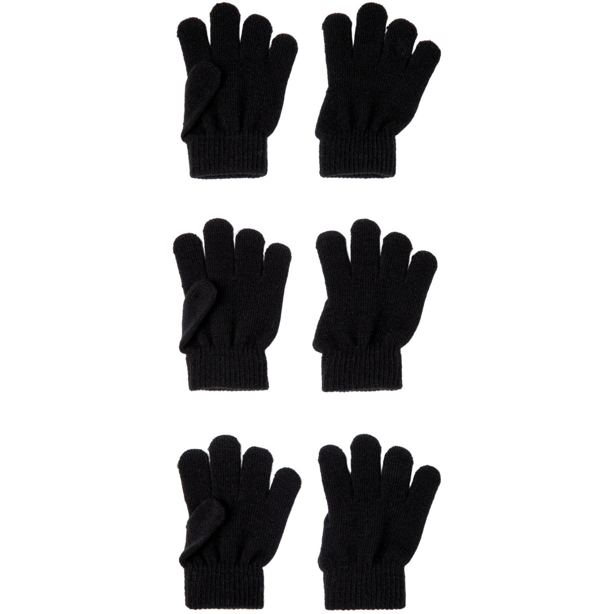 Name It Black Nmnmagic Stickad Handskar 3P
