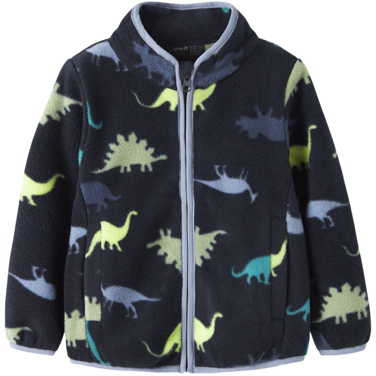 Name It Dark Sapphire Dino Nmmmeeko Fleece Jacka Aop2 Noos