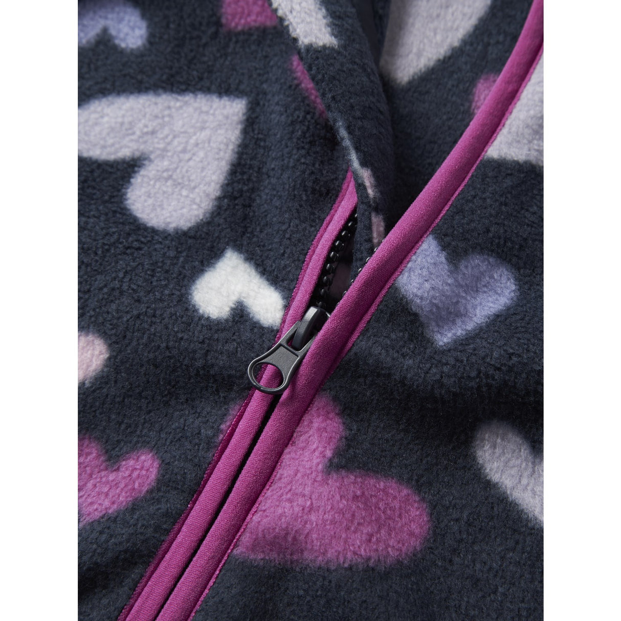 Name It Dark Sapphire Hearts Nmfmeeko Fleece Jacka Aop2 Noos