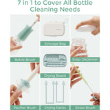Momcozy Green 7 In 1 Baby Flaska Brush Sett