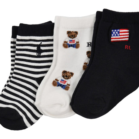 Ralph Lauren Baby White/Navy Crew Strumpo