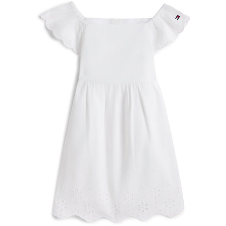 Tommy Hilfiger White Broiderie Anglaise Klänning S/S