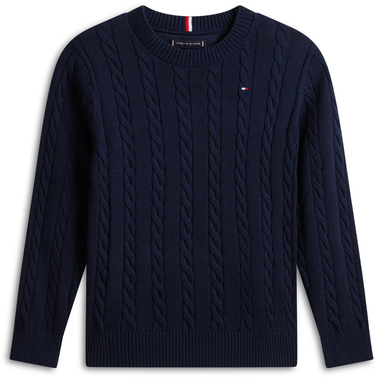 Tommy Hilfiger Dark Night Navy Bomull Cable Sweater
