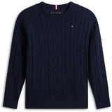 Tommy Hilfiger Dark Night Navy Bomull Cable Sweater