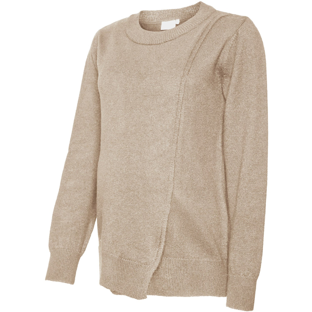 Mama;licious Natural Melange Mlnewanne Iris L/S Stickad Topp 2F Noos