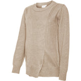 Mama;licious Natural Melange Mlnewanne Iris L/S Stickad Topp 2F Noos