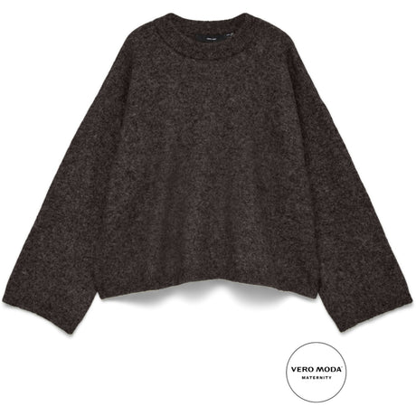 Vero Moda Maternity Chocolate Torte Color 14 Opt-2 Vmmsupreme Ls Loose O-Neck Pullover